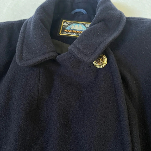 Mackintosh 100% Pure Wool Navy Authentic Peacoat Coat Women’s Sz M/L Sailor READ - Picture 5 of 14
